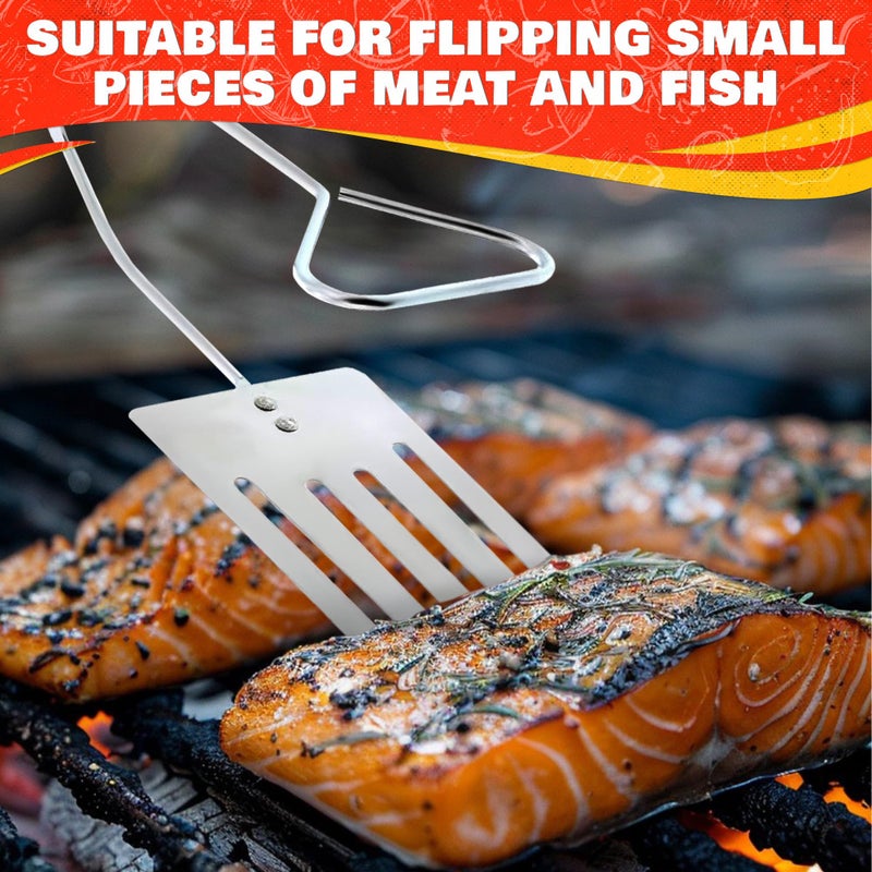 Cooking Concepts 14.3" Long Grill Tongs for Outdoor Grill â€“ Ergonomic 2-in-1 BBQ Spatula Tongs for Cooking Meat, Fish and Veggies, Multifunctional Grilling Spatula for Easy Gripping & Flipping â€“ Hamburger Flipper Tool - Image 5